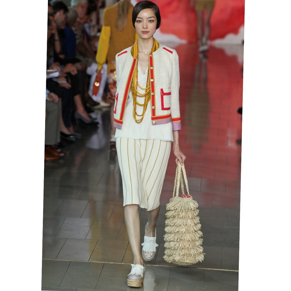 Chanel style tweed beige jacket